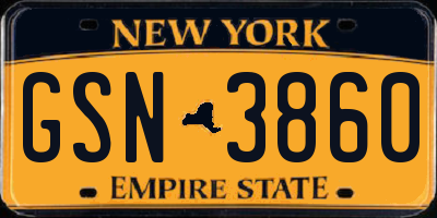 NY license plate GSN3860