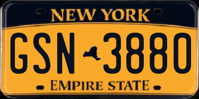 NY license plate GSN3880