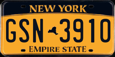 NY license plate GSN3910