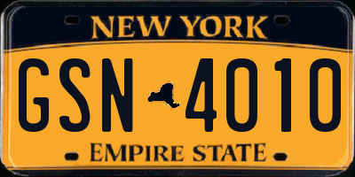 NY license plate GSN4010