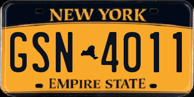 NY license plate GSN4011