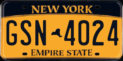 NY license plate GSN4024