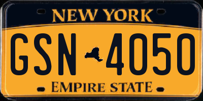 NY license plate GSN4050