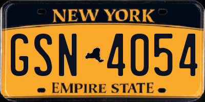 NY license plate GSN4054