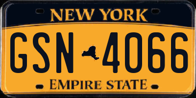 NY license plate GSN4066