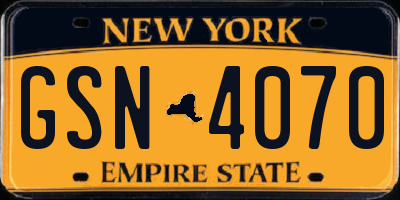 NY license plate GSN4070