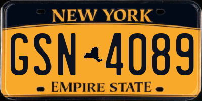 NY license plate GSN4089