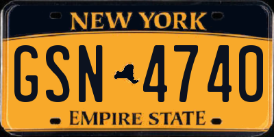 NY license plate GSN4740