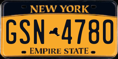 NY license plate GSN4780