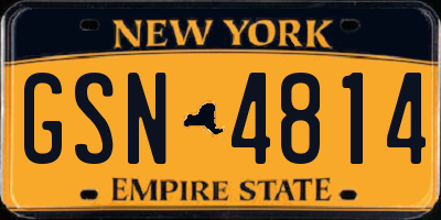 NY license plate GSN4814