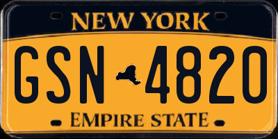 NY license plate GSN4820