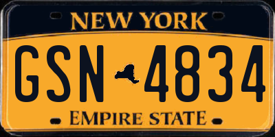NY license plate GSN4834