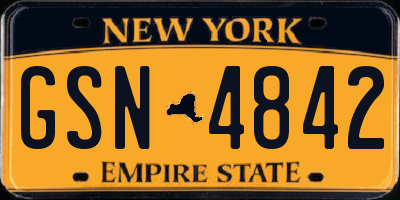 NY license plate GSN4842