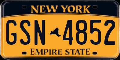 NY license plate GSN4852