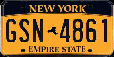 NY license plate GSN4861