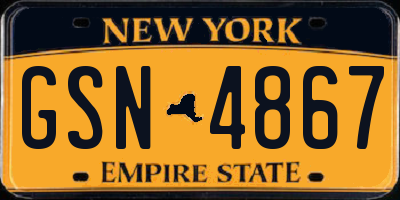 NY license plate GSN4867