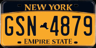 NY license plate GSN4879