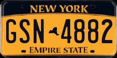 NY license plate GSN4882