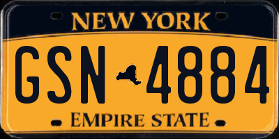 NY license plate GSN4884