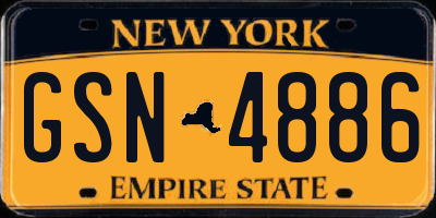 NY license plate GSN4886