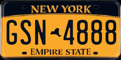NY license plate GSN4888