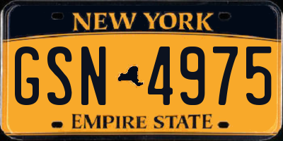 NY license plate GSN4975