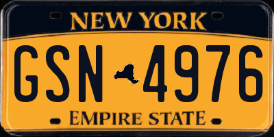 NY license plate GSN4976