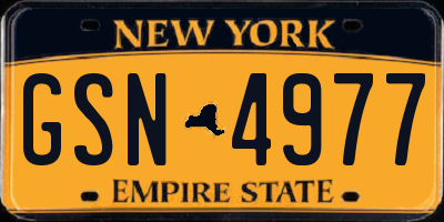 NY license plate GSN4977