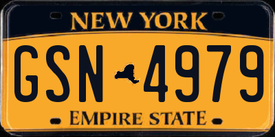 NY license plate GSN4979