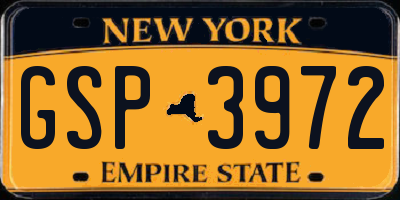 NY license plate GSP3972