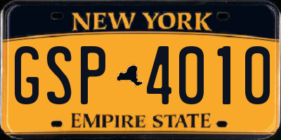 NY license plate GSP4010