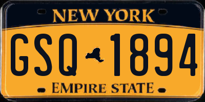NY license plate GSQ1894