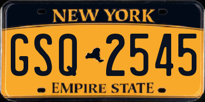 NY license plate GSQ2545