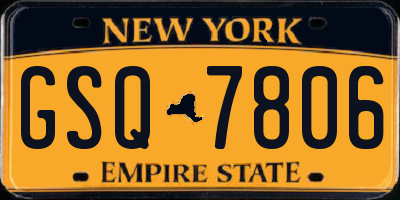 NY license plate GSQ7806