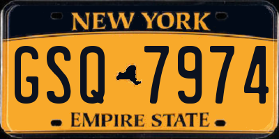 NY license plate GSQ7974