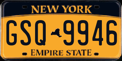 NY license plate GSQ9946