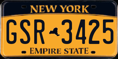 NY license plate GSR3425