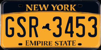 NY license plate GSR3453