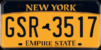 NY license plate GSR3517