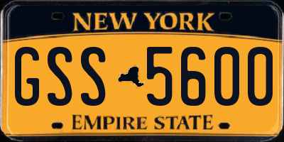 NY license plate GSS5600