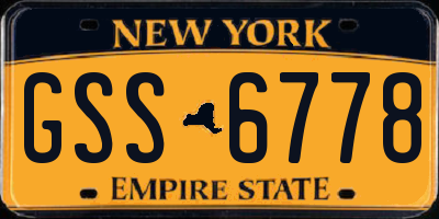 NY license plate GSS6778