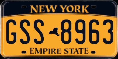 NY license plate GSS8963