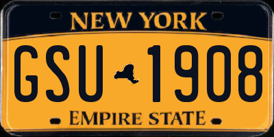 NY license plate GSU1908