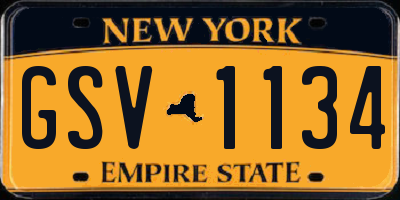 NY license plate GSV1134