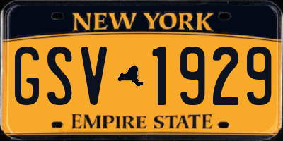 NY license plate GSV1929