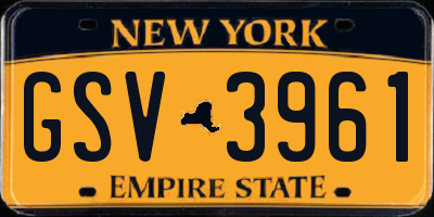 NY license plate GSV3961
