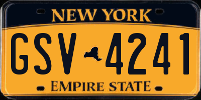 NY license plate GSV4241