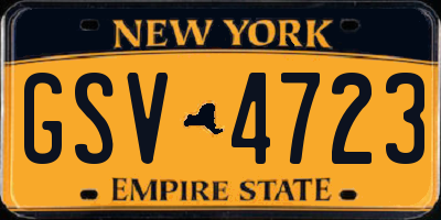 NY license plate GSV4723
