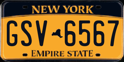 NY license plate GSV6567