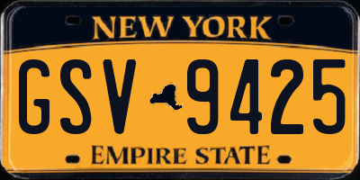 NY license plate GSV9425